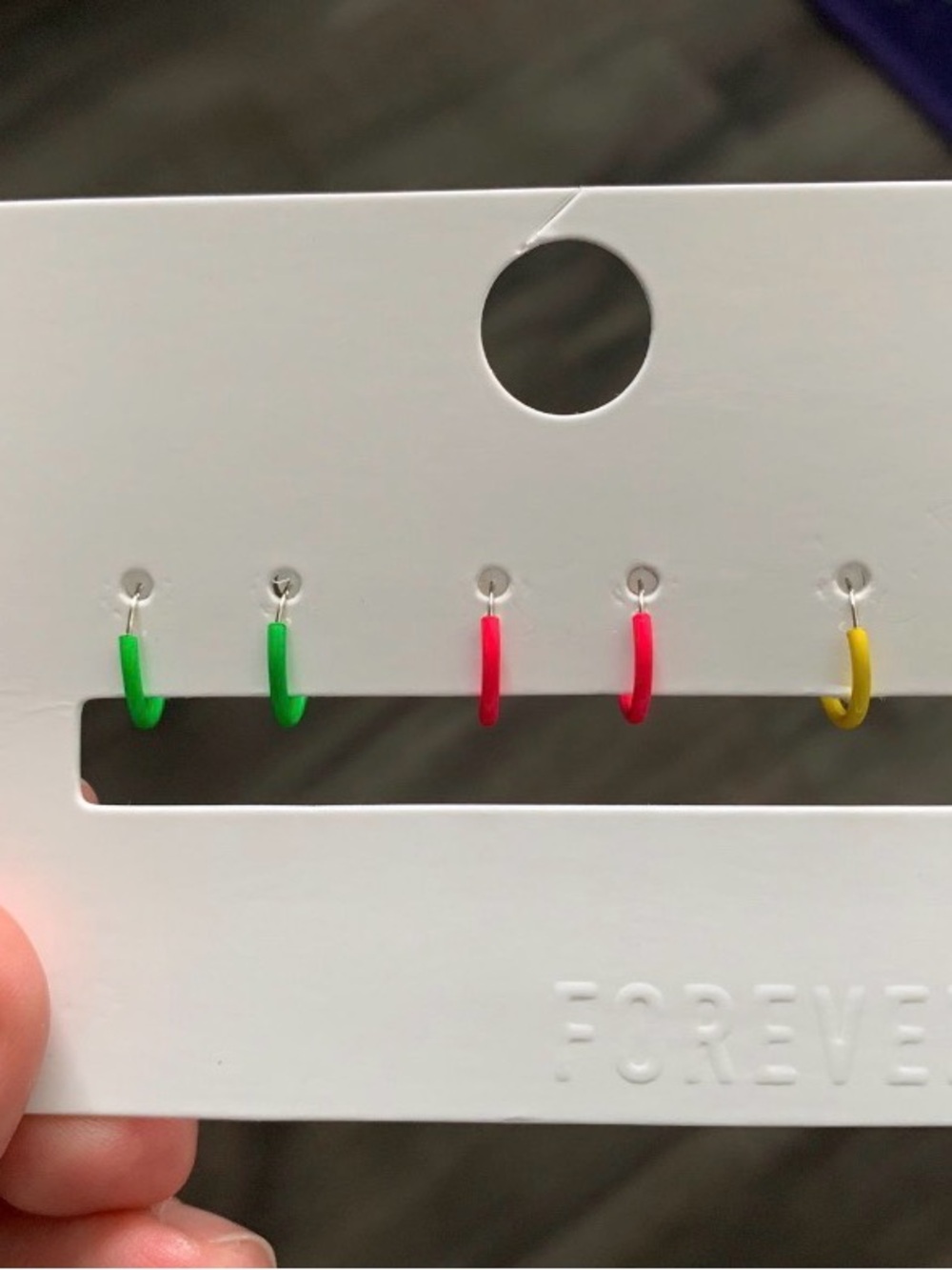 Forever 6-Pack Neon Mini Hoop Earrings - Green, Pink, Yellow